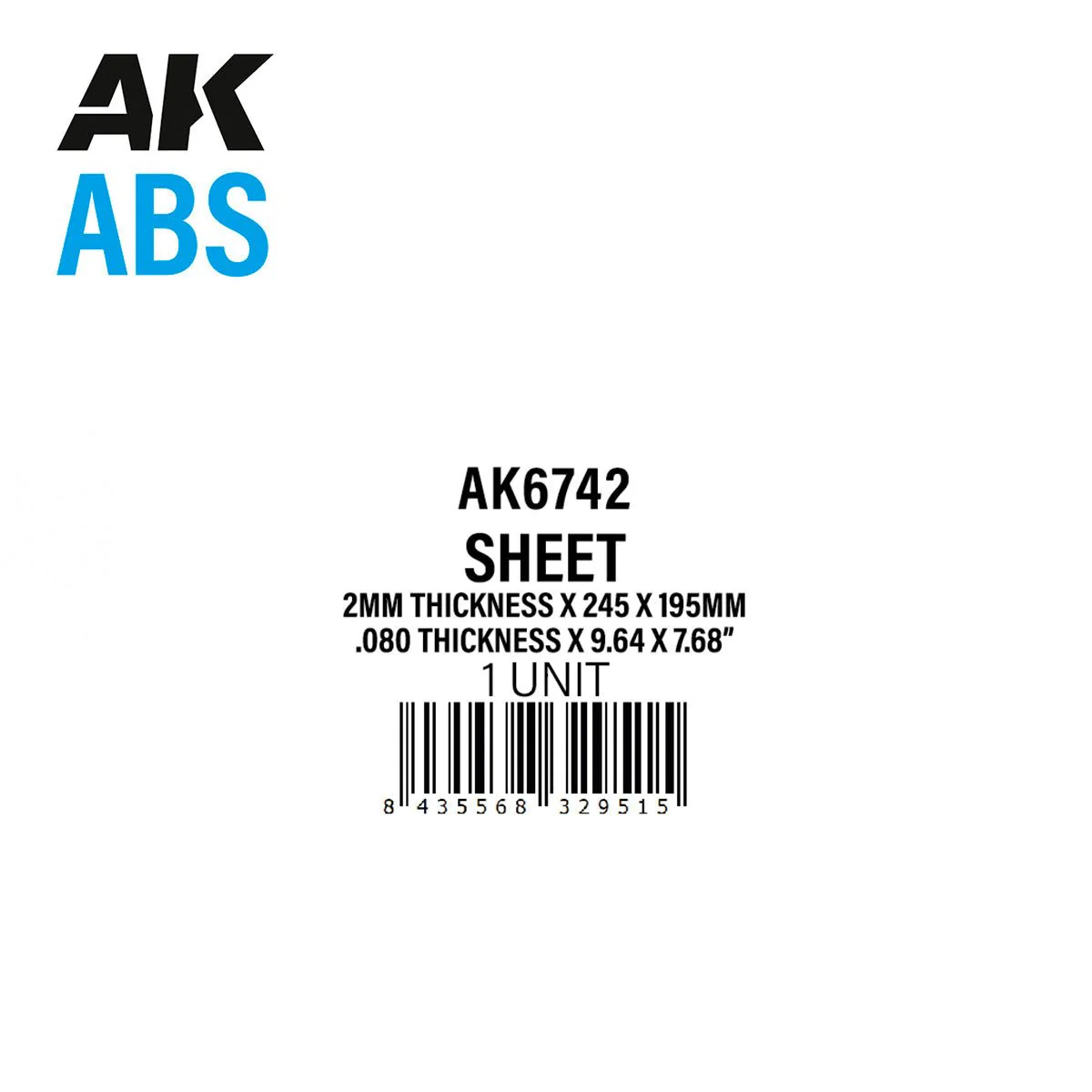 AK Interactive - 2mm Thickness X 245 X 195mm - ABS Sheet (AK6742) - Image 2