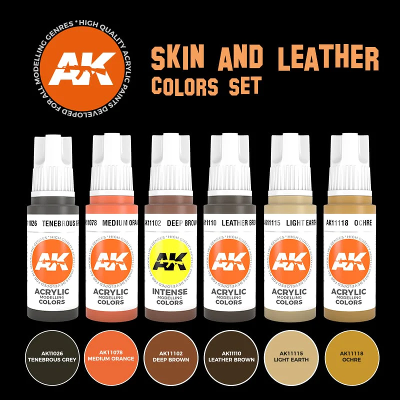 AK Interactive 3rd Gen Acrylic Skin & Leather Colors Set (AK11613) - Image 3
