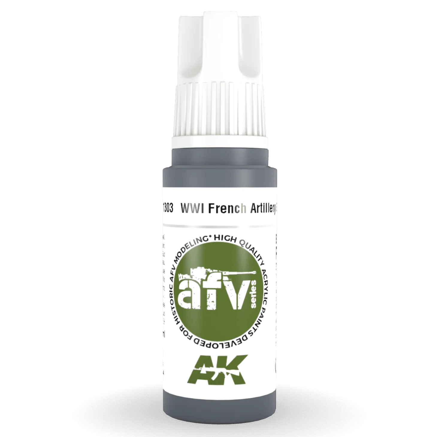AK Interactive 3rd Gen Acrylic - WWI French Artillery Grey 17ml (AK11303)