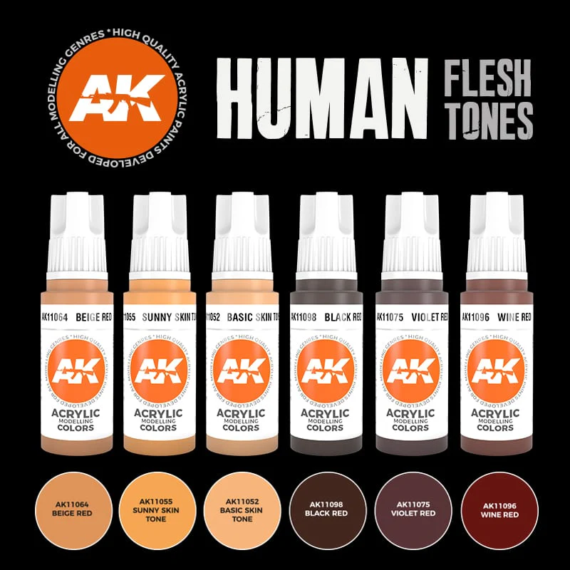 AK Interactive 3rd Gen Acrylics Human Flesh Tones Set (AK11603) - Image 2