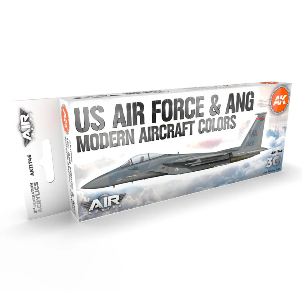 AK Interactive 3rd Gen Aircraft Paint Set - US Air Force & ANG Modern Aircraft Colors Set (AK11746)