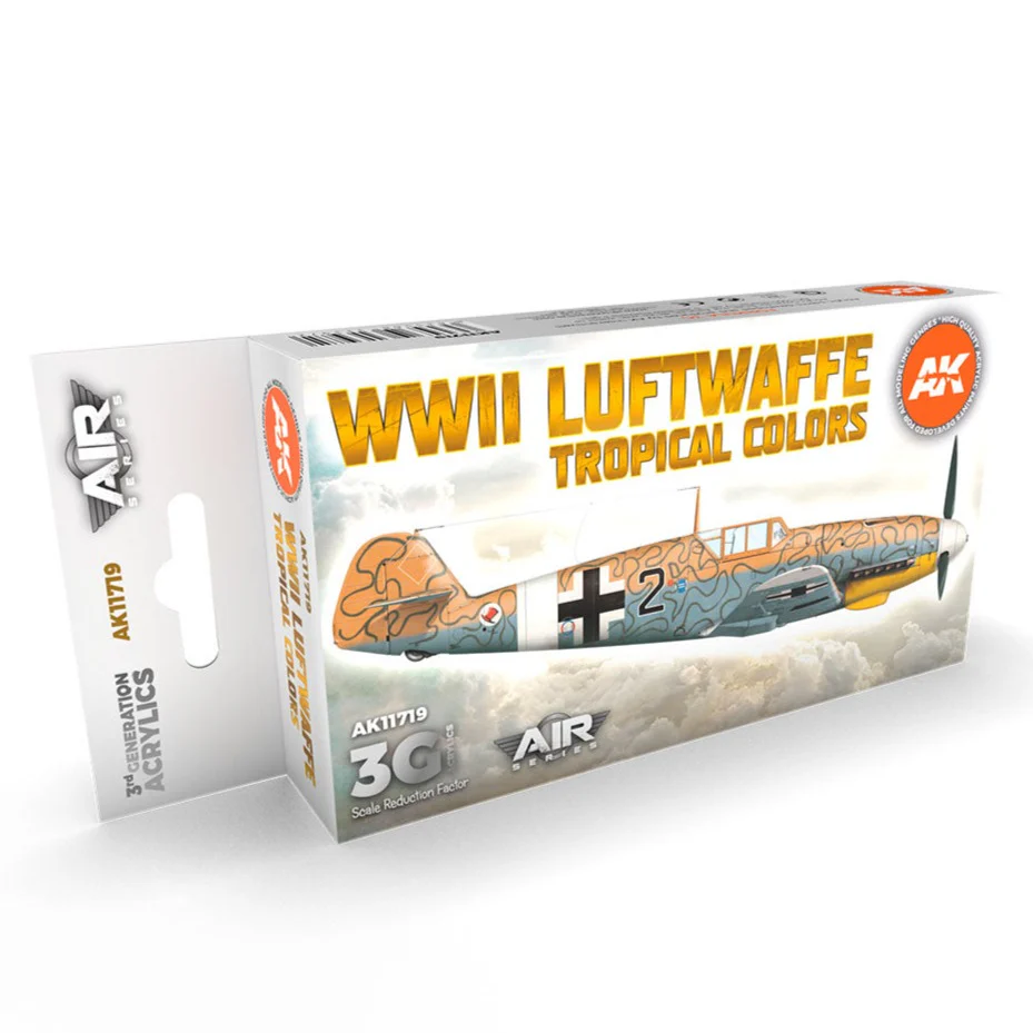 AK Interactive 3rd Gen Aircraft Paint Set - WWII Luftwaffe Tropical Colors Set (AK11719)