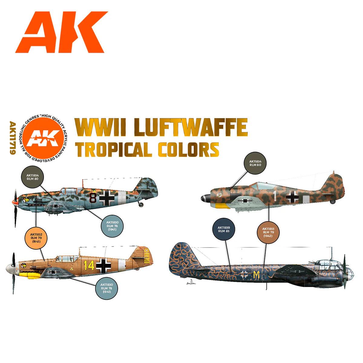AK Interactive 3rd Gen Aircraft Paint Set - WWII Luftwaffe Tropical Colors Set (AK11719) - Image 2