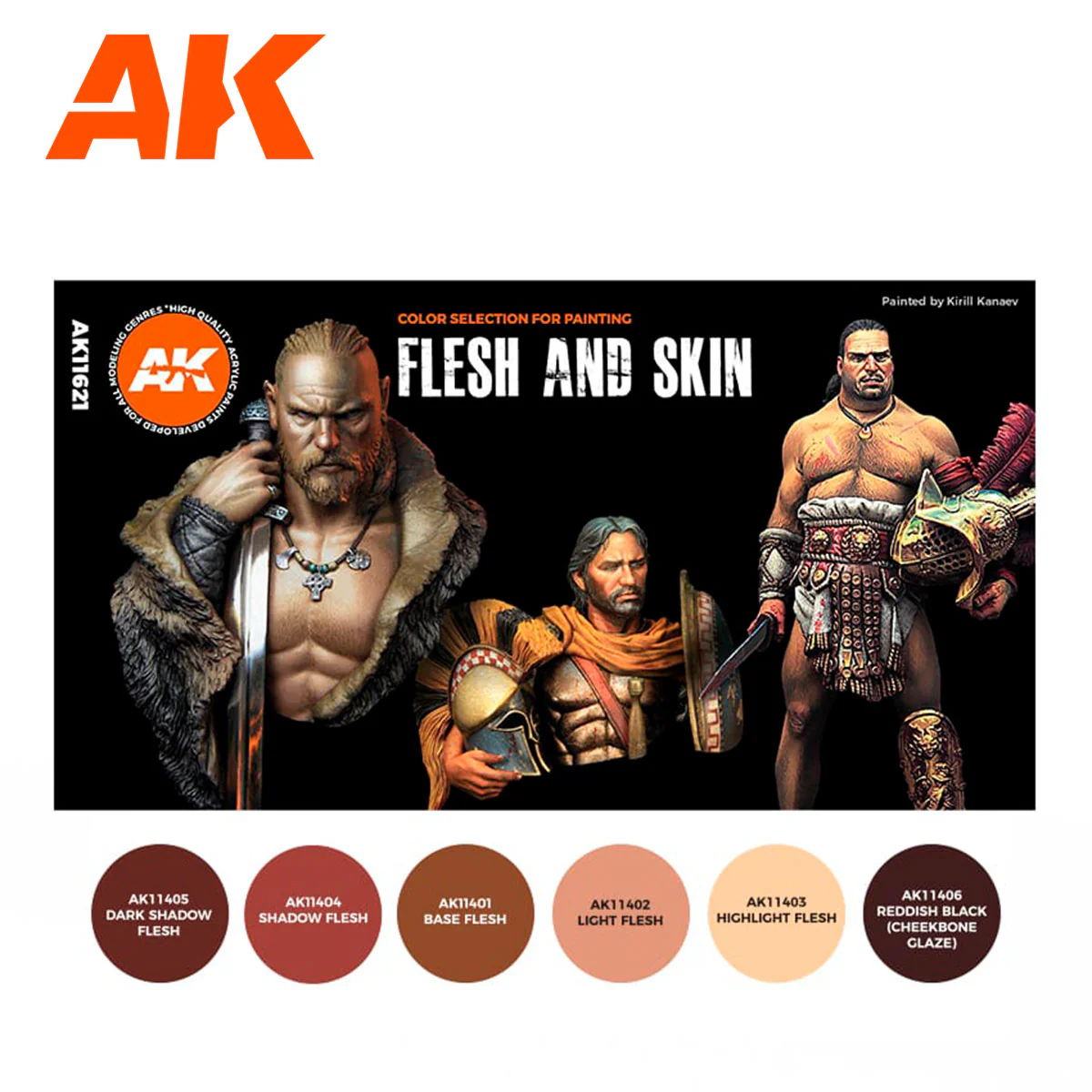 AK Interactive 3rd Gen Figure Paint Set - Flesh & Skin Colors (AK11621) - Image 3