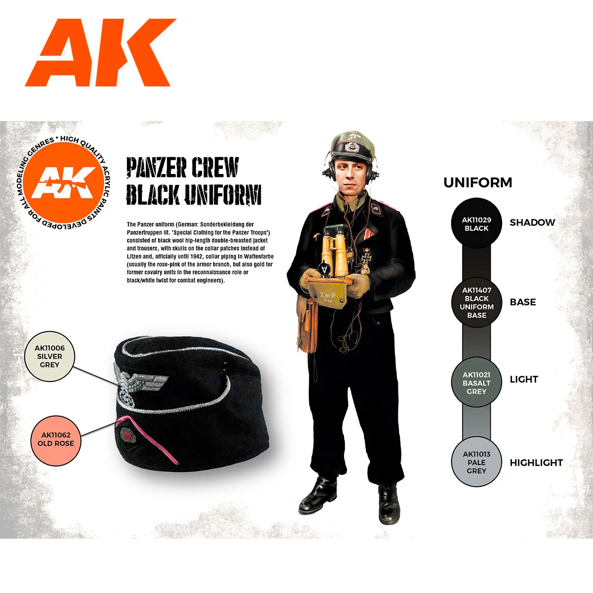 AK Interactive 3rd Gen Figure Paint Set - Panzer Crew Black Uniforms Set (AK11622) - Image 3
