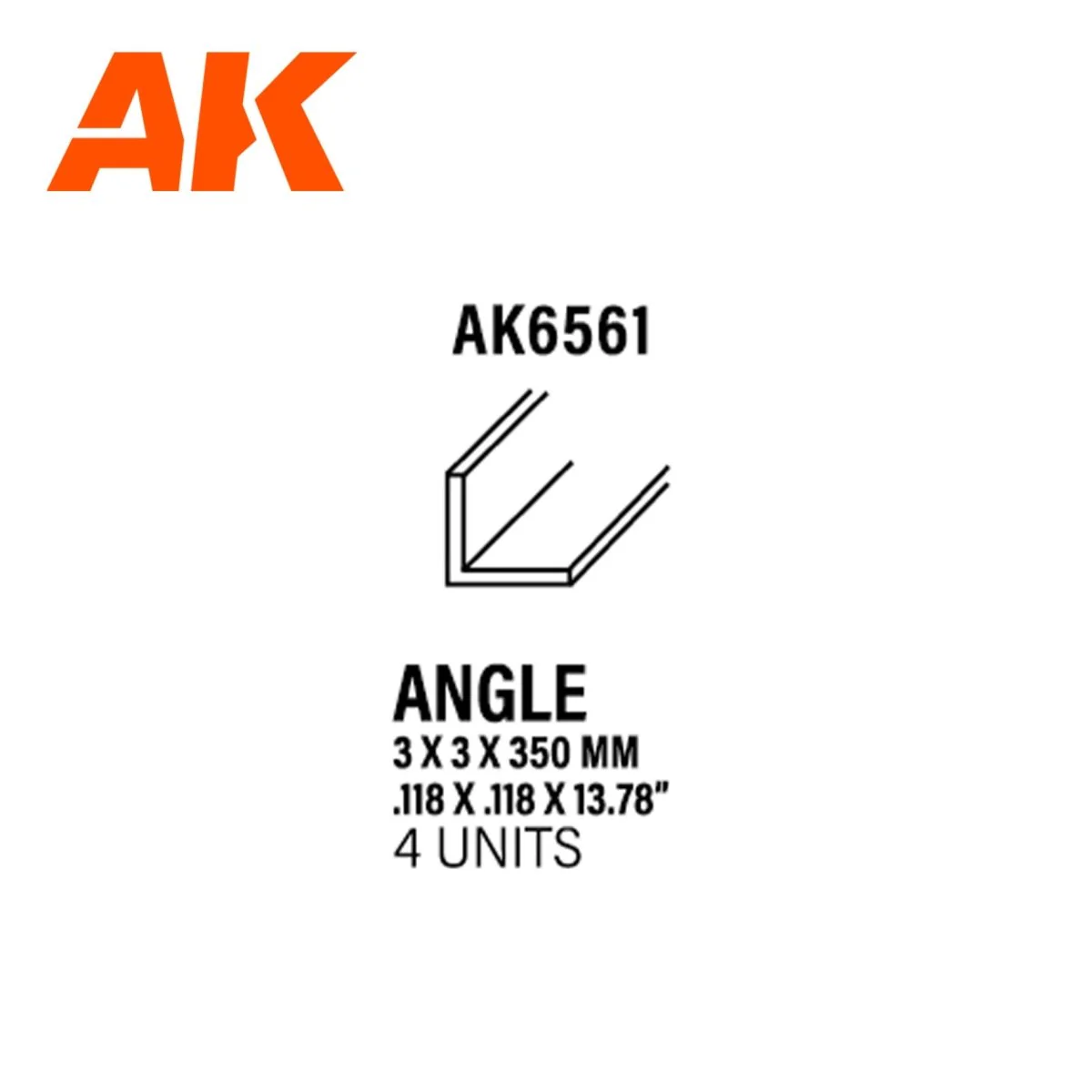 AK Interactive - Angle 2.5mm X 2.5mm X 350mm - Styrene Strip (AK6561) - Image 3