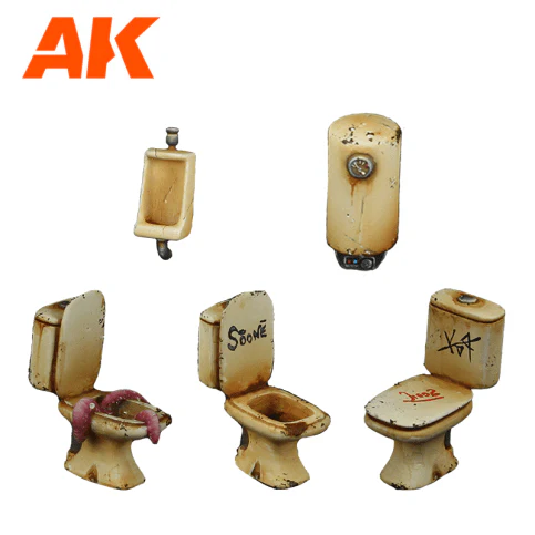 AK Interactive Bathroom Wargame Set (Resin 30-35mm) (AK1354) - Image 2