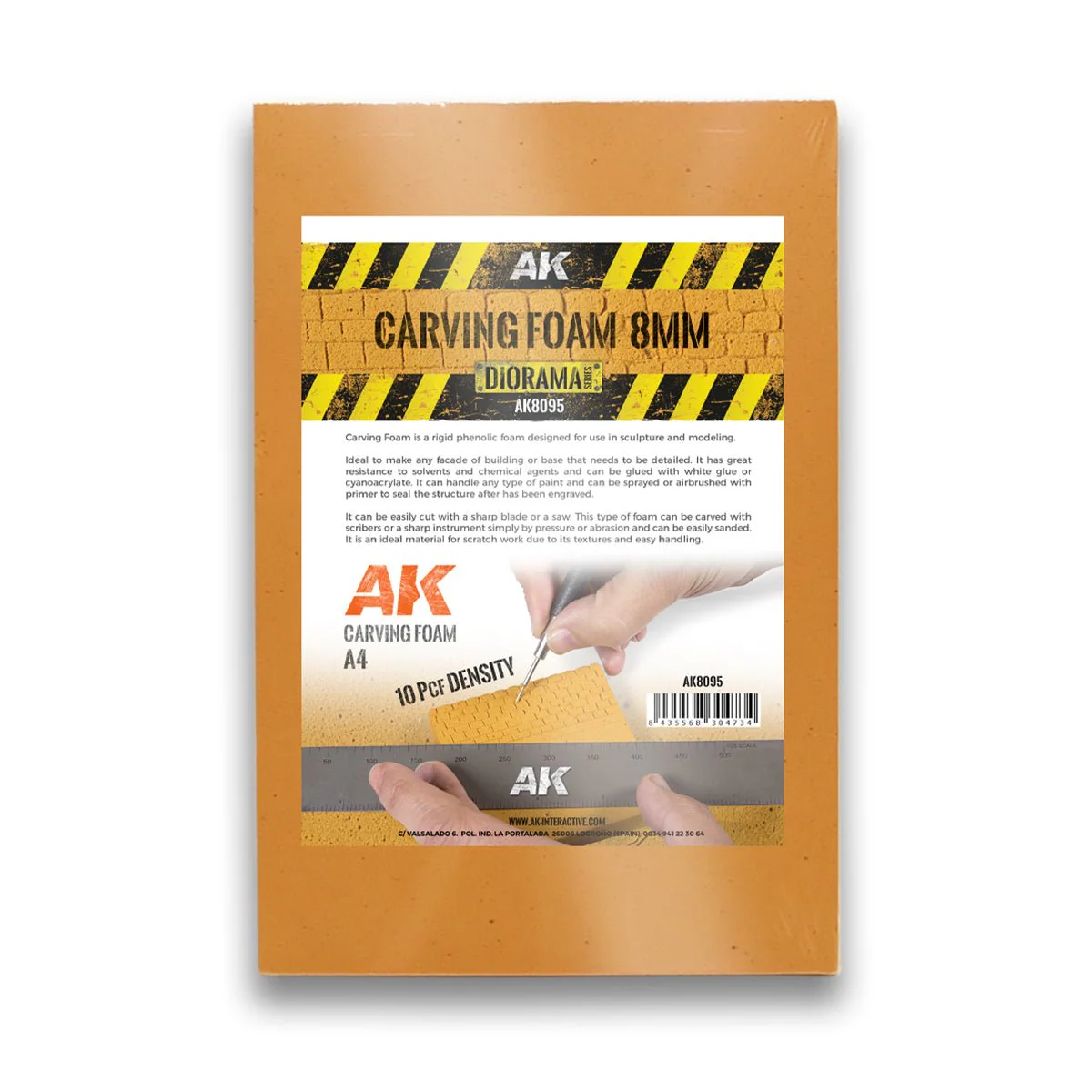 AK Interactive - Carving Foam 8mm A4 Size (305 X 228mm) (AK8095)