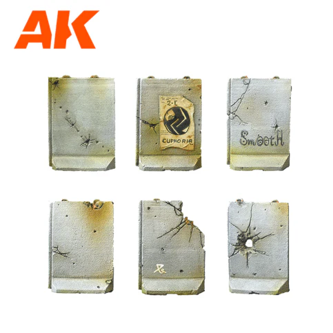 AK Interactive Defensive Walls Wargame Set (Resin 30-35mm) (AK1356) - Image 2