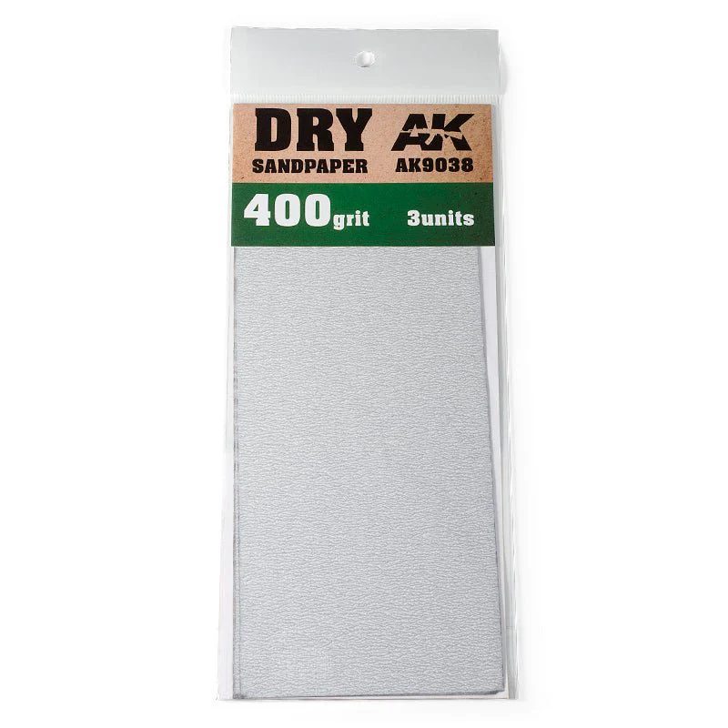 AK Interactive - Dry Sandpaper 400 Grit (Pack of 3) (AK9038)