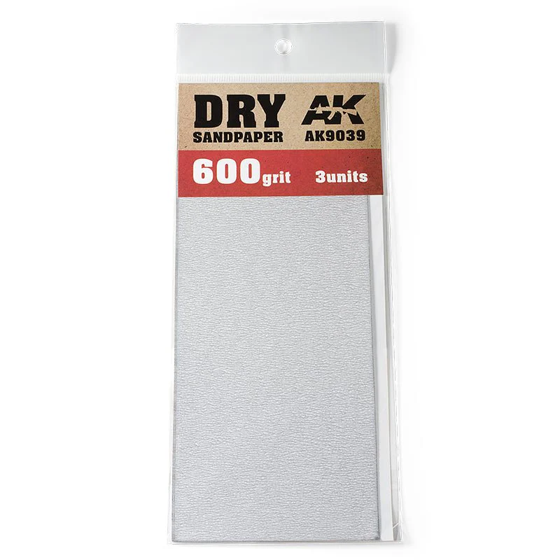 AK Interactive - Dry Sandpaper 600 Grit (Pack of 3) (AK9039)