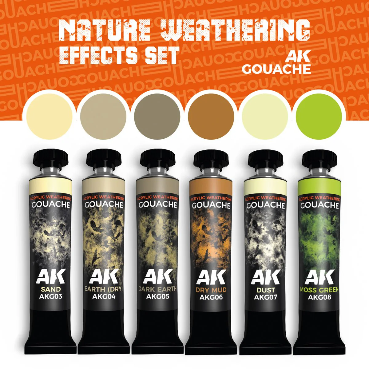 AK Interactive Gouaches Nature Weathering Effects Set (AKG26) - Image 2