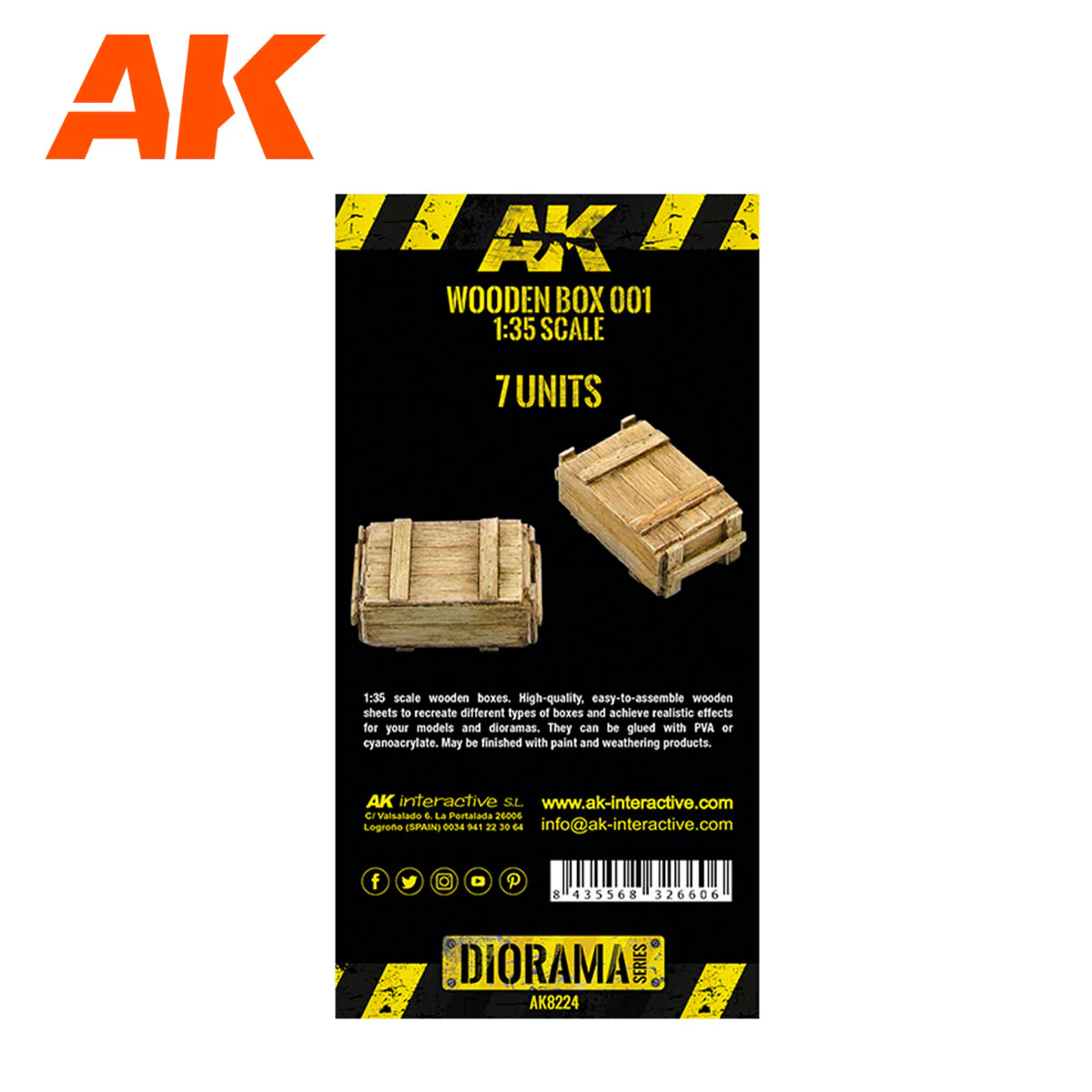 AK Interactive Laser Cut Wooden Box 001 1:35. (7 Units) (AK8224) - Image 2