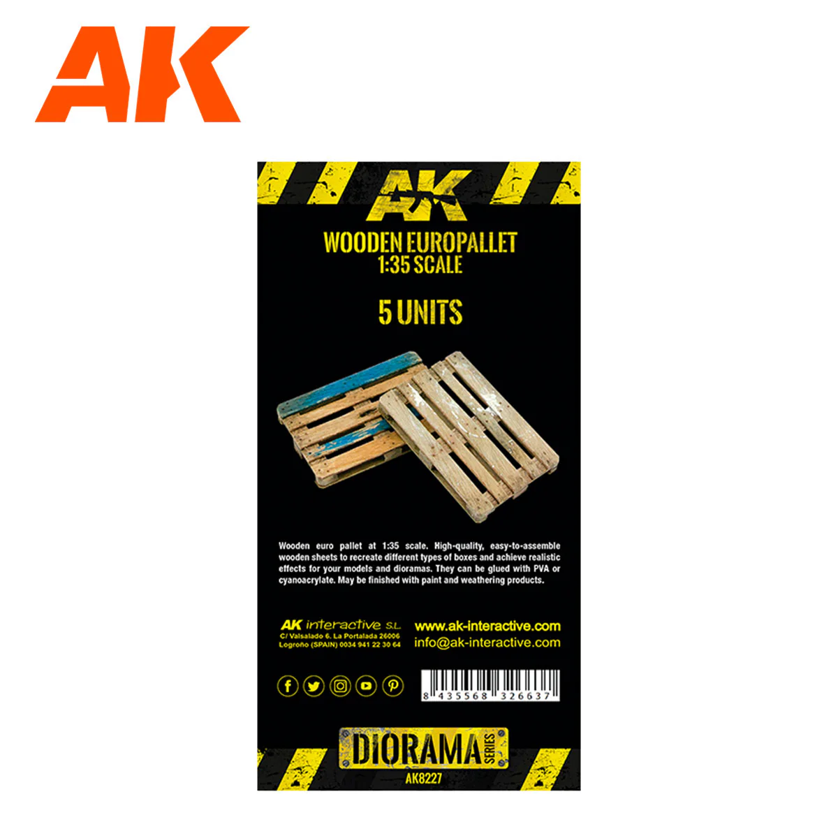 AK Interactive Laser Cut Wooden Euro Pallet 1:35 (5 Units) (AK8227) - Image 2