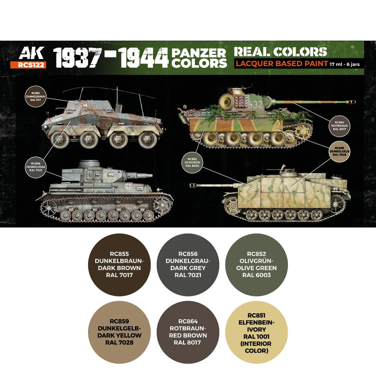 AK Interactive Real Colors - 1937-1944 Panzer Set (RCS122) - Image 2
