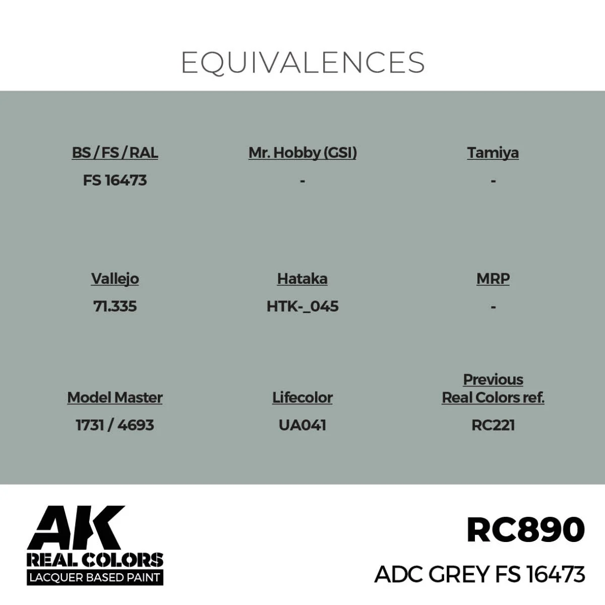 AK Interactive Real Colors - ADC Grey FS 16473 (RC890) - Image 3