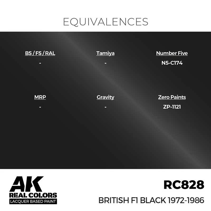 AK Interactive Real Colors - British F1 Black 1972-1986 17ml. (RC828) - Image 3