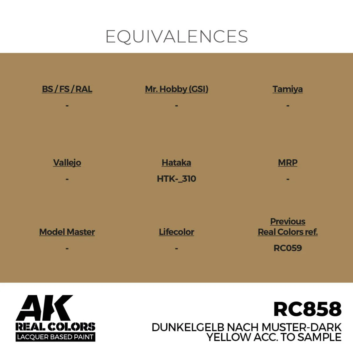 AK Interactive Real Colors - Dunkelgelb Nach Muster-Dark Yellow Acc. to Sample (RC858) - Image 3