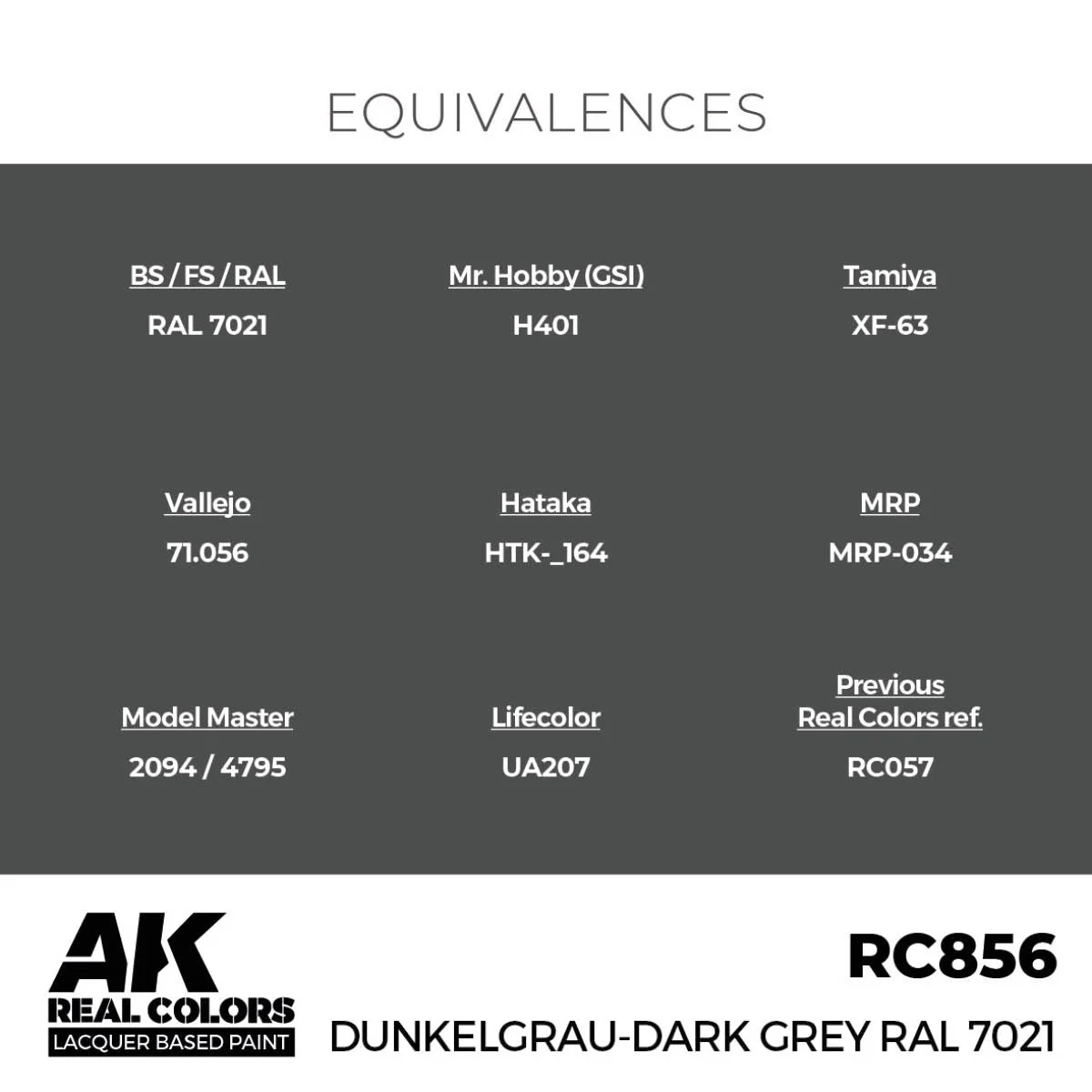AK Interactive Real Colors - Dunkelgrau-Dark Grey RAL 7021 (RC856) - Image 3