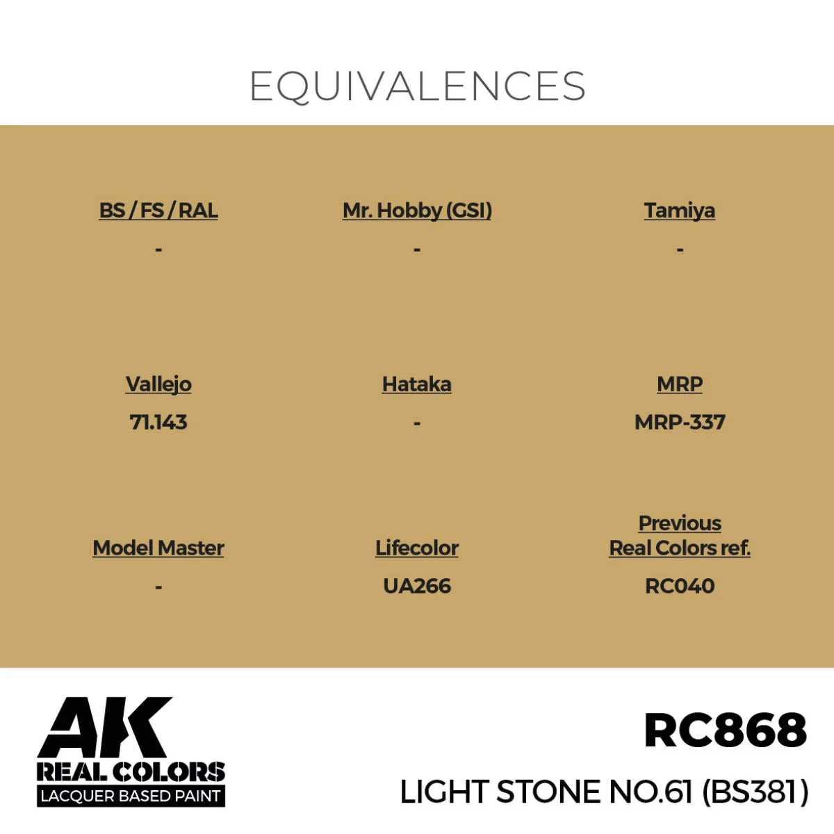 AK Interactive Real Colors - Light Stone No.61 (BS381) (RC868) - Image 3