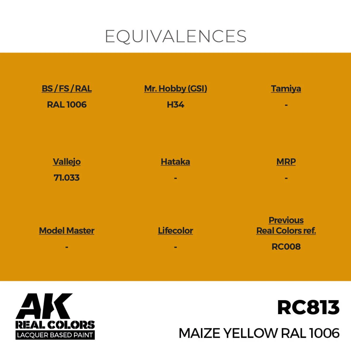 AK Interactive Real Colors - Maize Yellow RAL 1006 17ml. (RC813) - Image 3