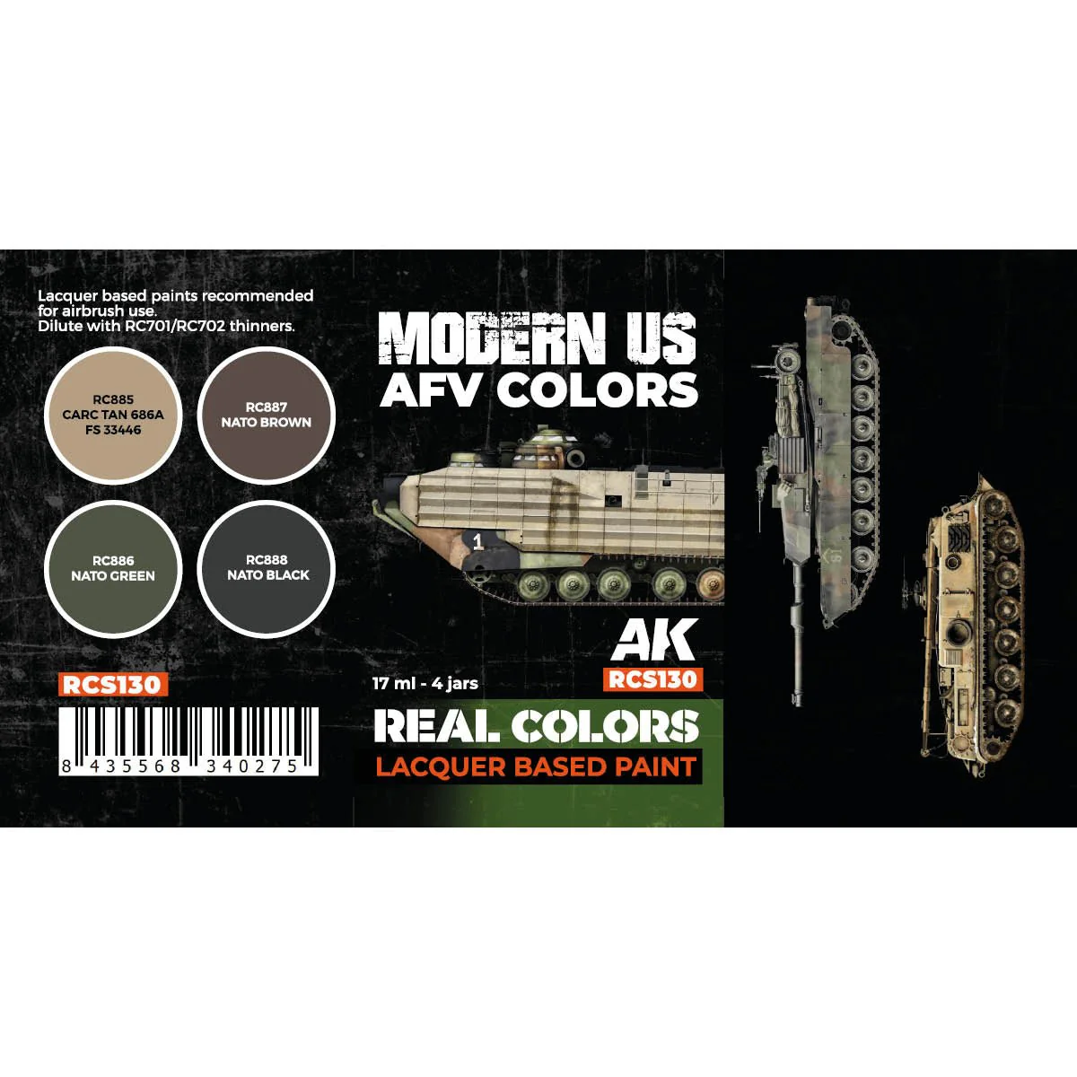 AK Interactive Real Colors - Modern US AFV Colors Set (RCS130) - Image 2