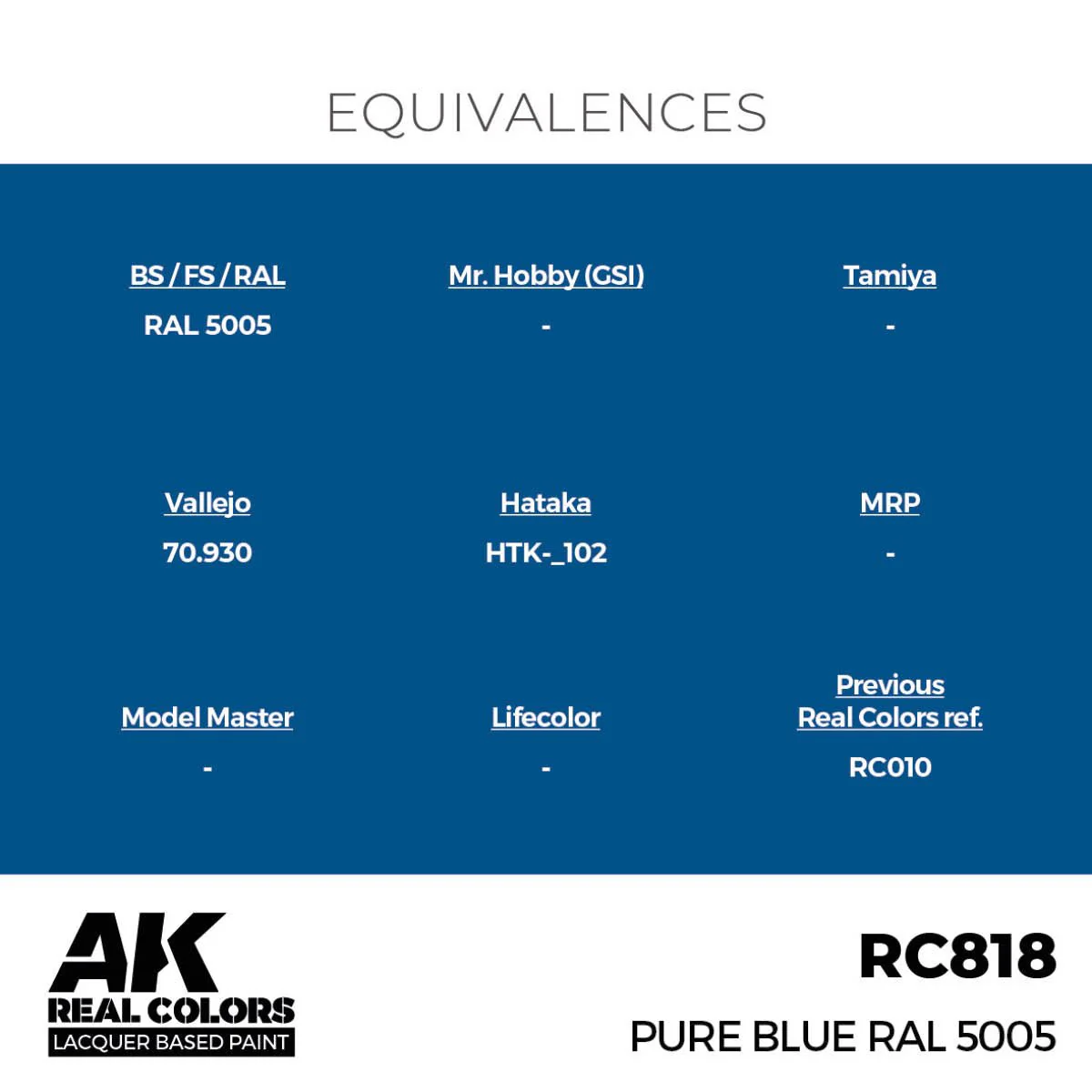 AK Interactive Real Colors - Pure Blue RAL 5005 17ml. (RC818) - Image 3