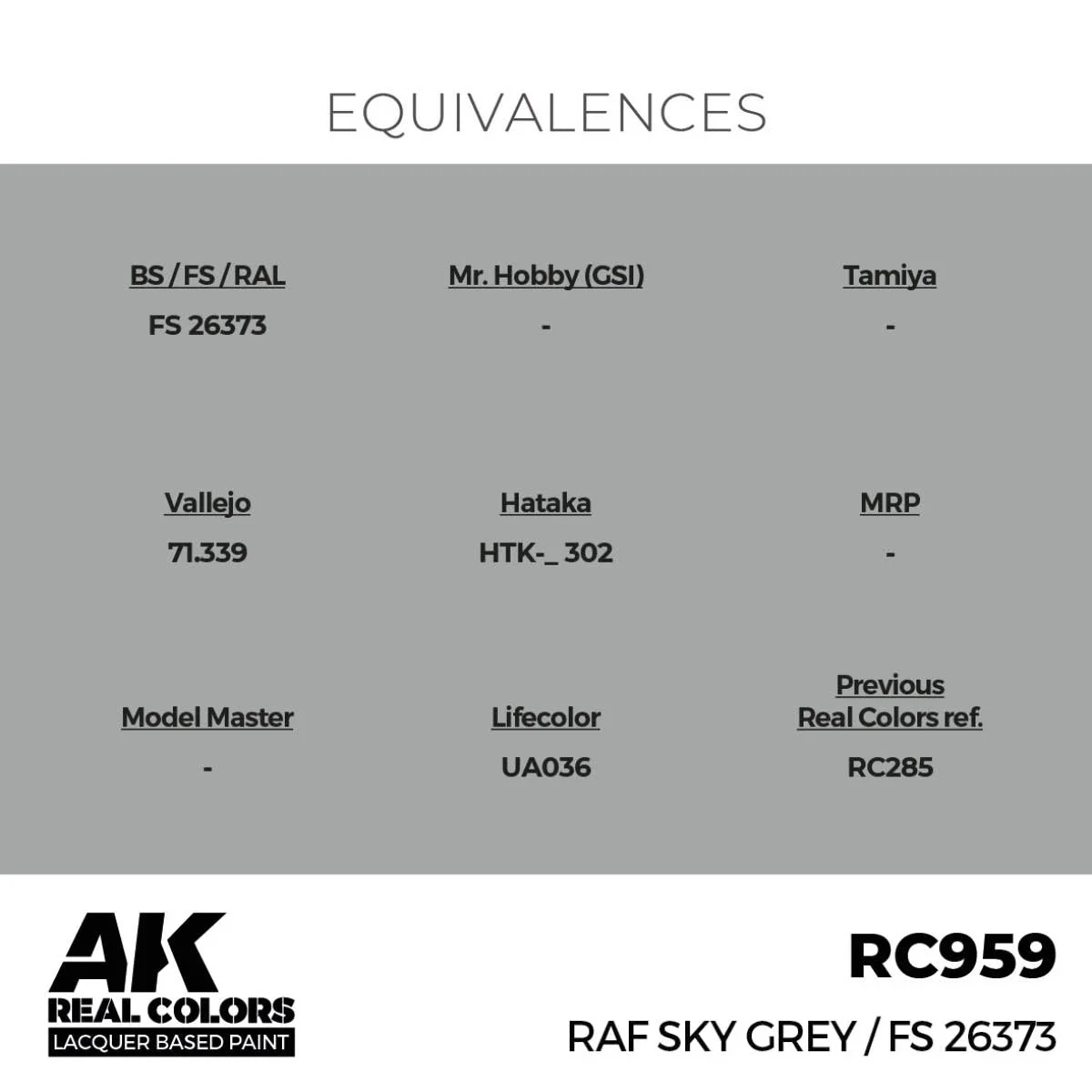 AK Interactive Real Colors - RAF Sky Grey / FS 26373 (RC959) - Image 3