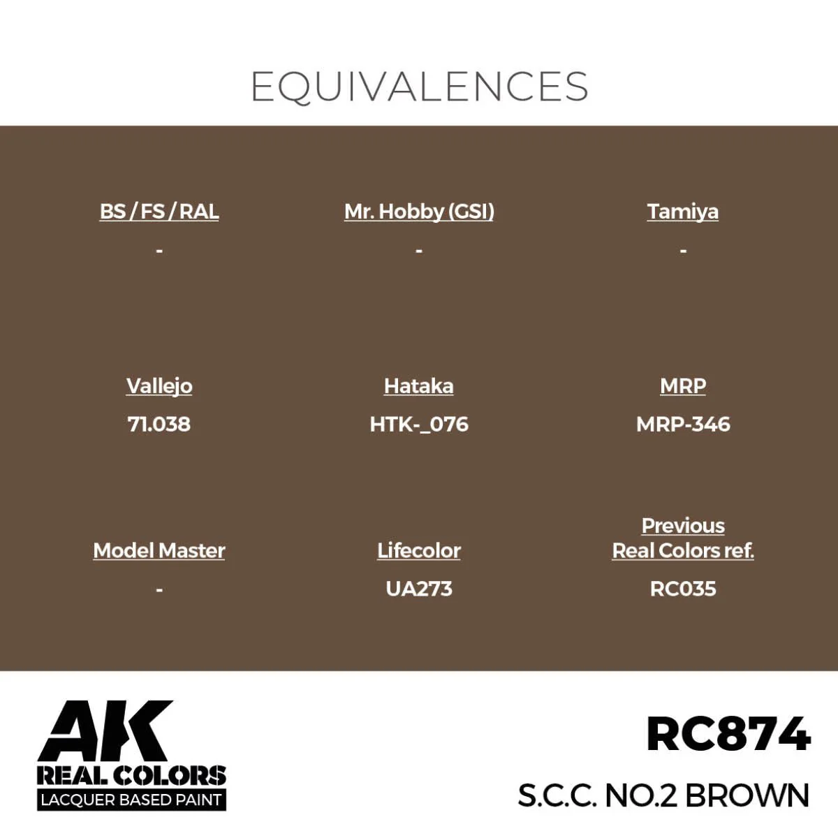 AK Interactive Real Colors - S.C.C. No.2 Brown (RC874) - Image 3