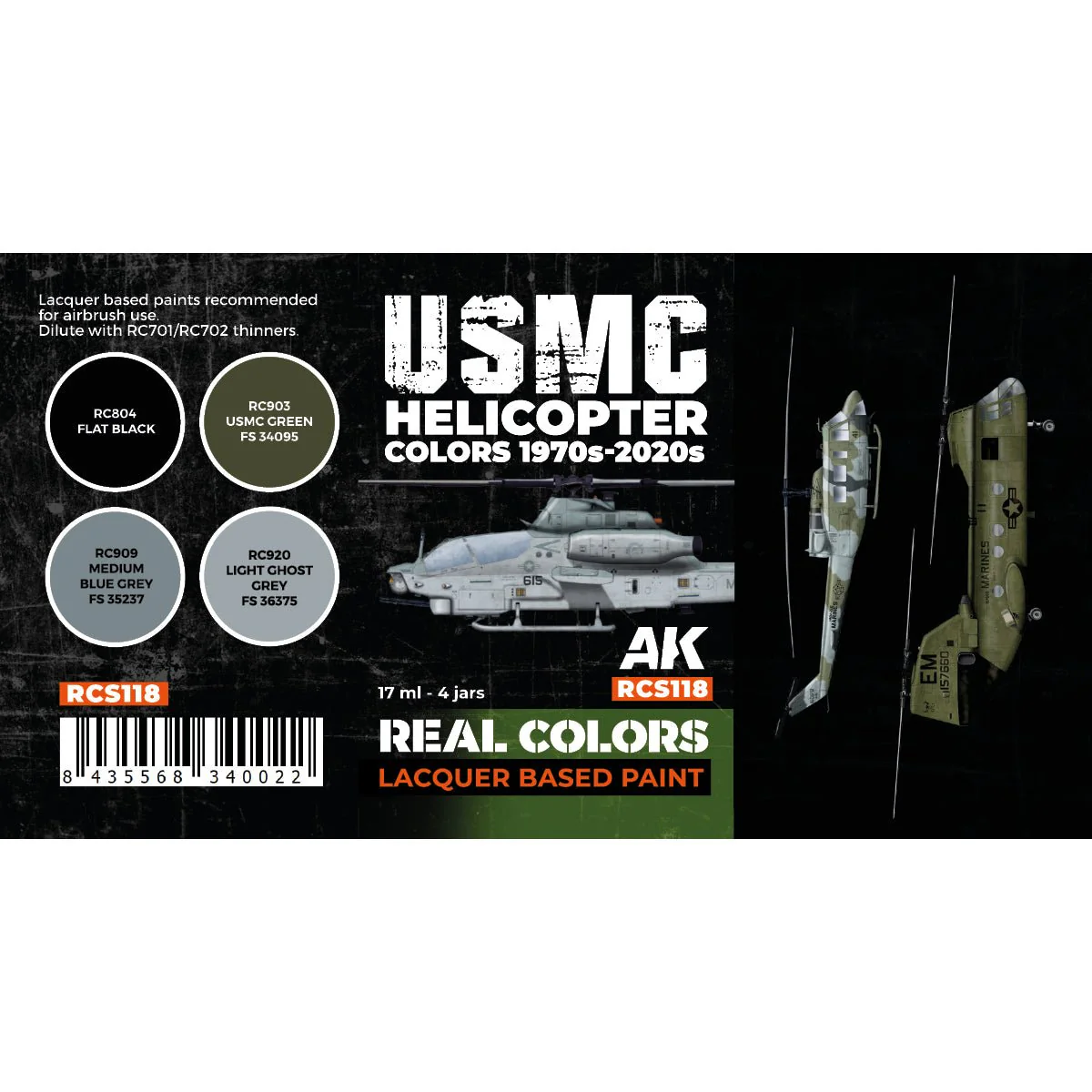 AK Interactive Real Colors - USMC Helicopter 1970s-2020s Set (RCS118) - Image 2