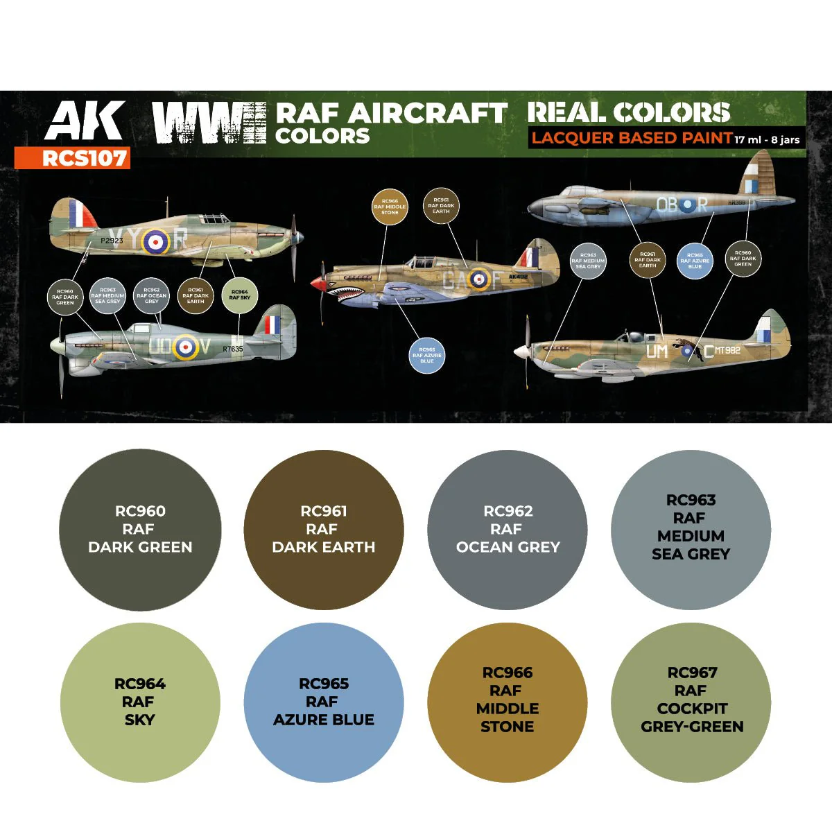 AK Interactive Real Colors - WWII RAF Aircraft Set (RCS107) - Image 2