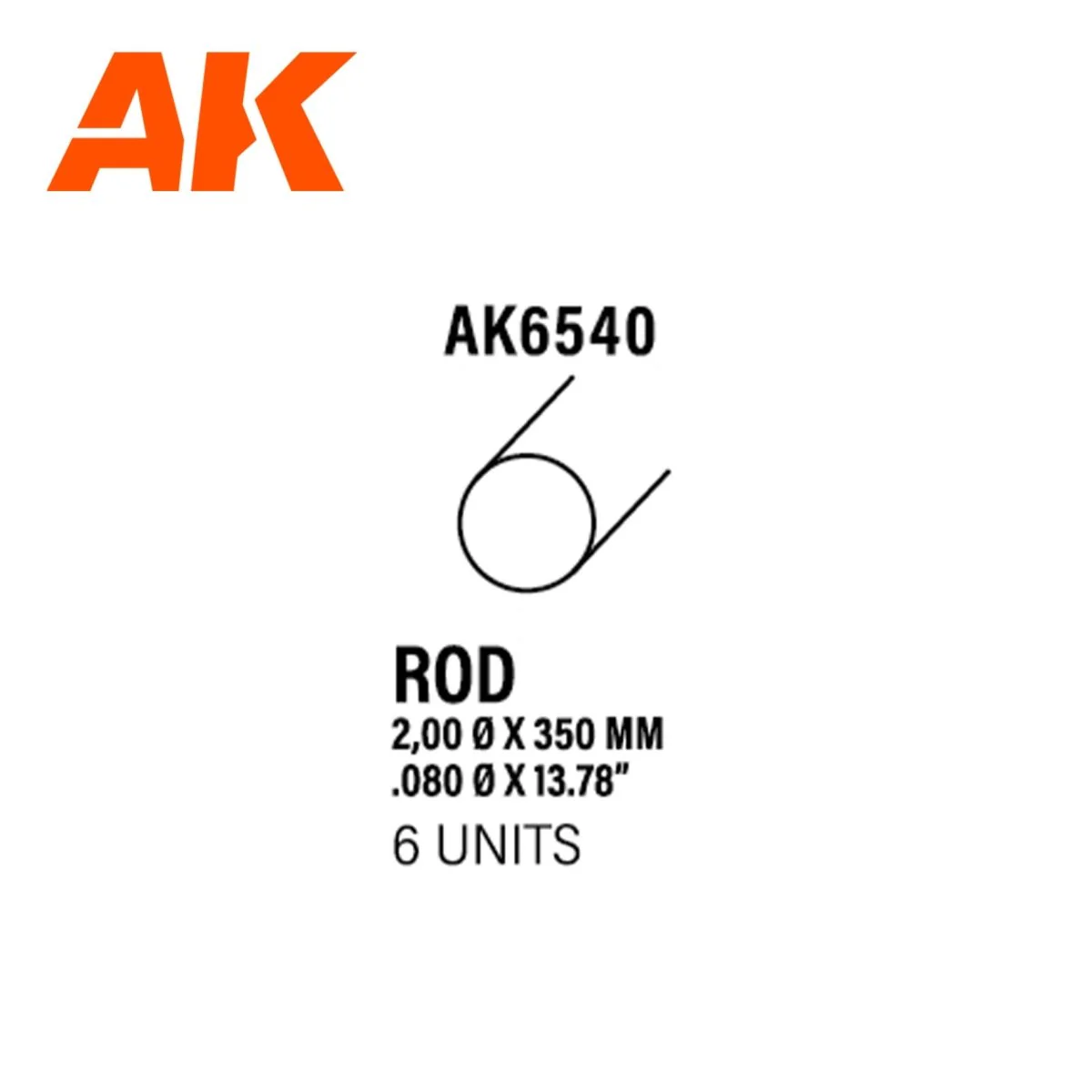 AK Interactive - Rod 2.00 Diameter X 350mm - Styrene Strip (AK6540) - Image 3