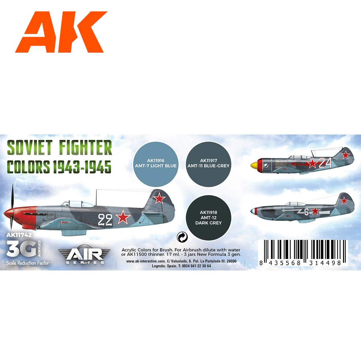 AK Interactive - Soviet Fighter Colors 1943-1945 Set 3G (AK11742) - Image 2
