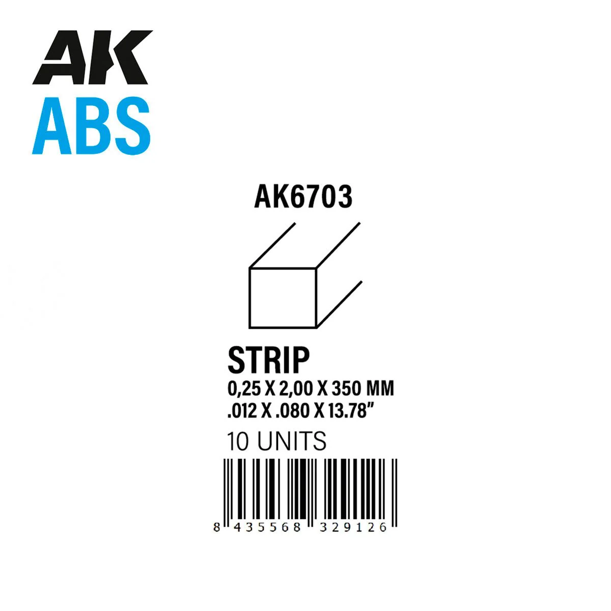 AK Interactive - Strips 0.25mm X 2mm X 350mm - ABS Strip (AK6703) - Image 2