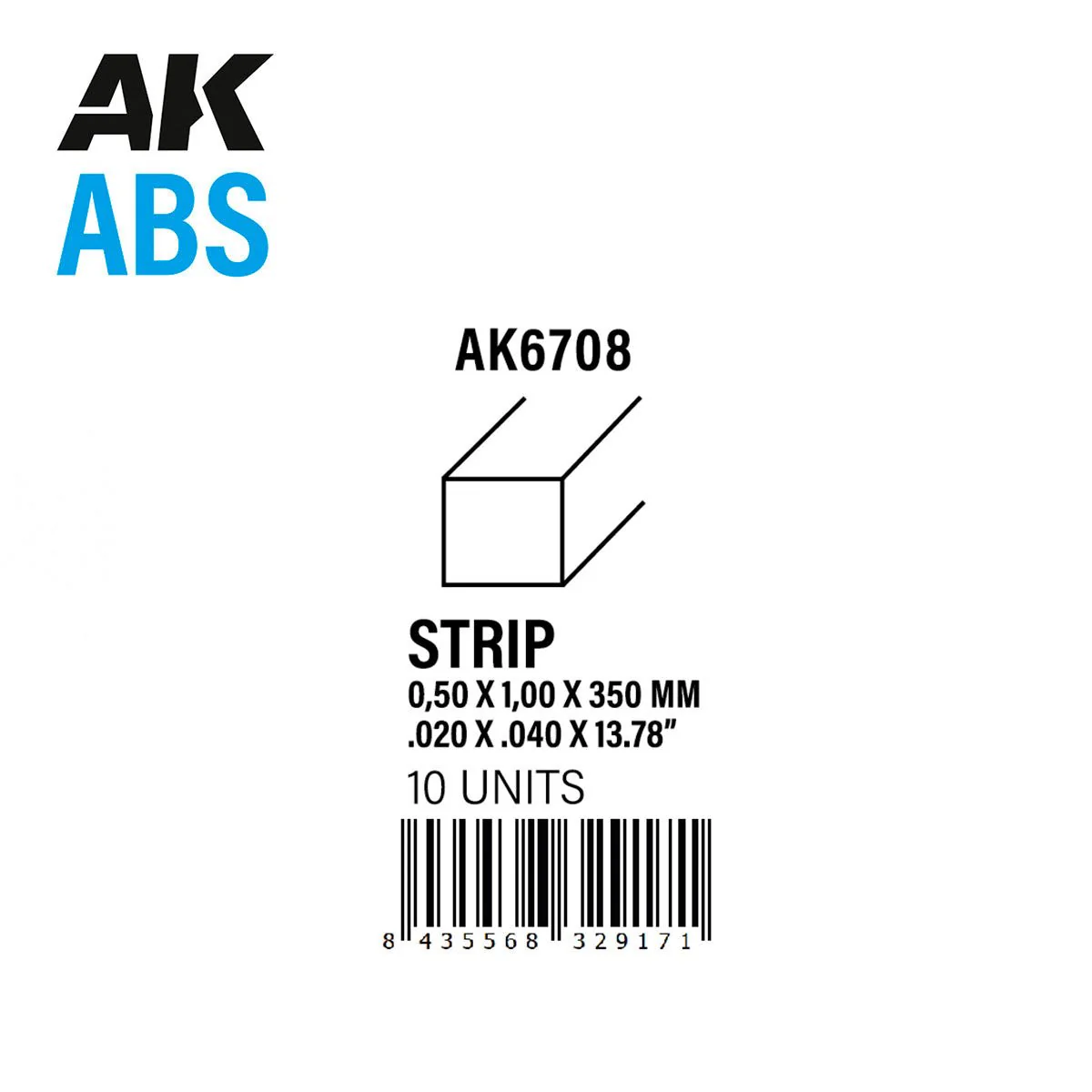 AK Interactive - Strips 0.5mm X 1mm X 350mm - ABS Strip (AK6708) - Image 4