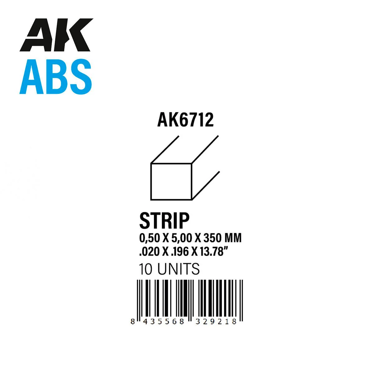 AK Interactive - Strips 0.5mm X 5mm X 350mm - ABS Strip (AK6712) - Image 2