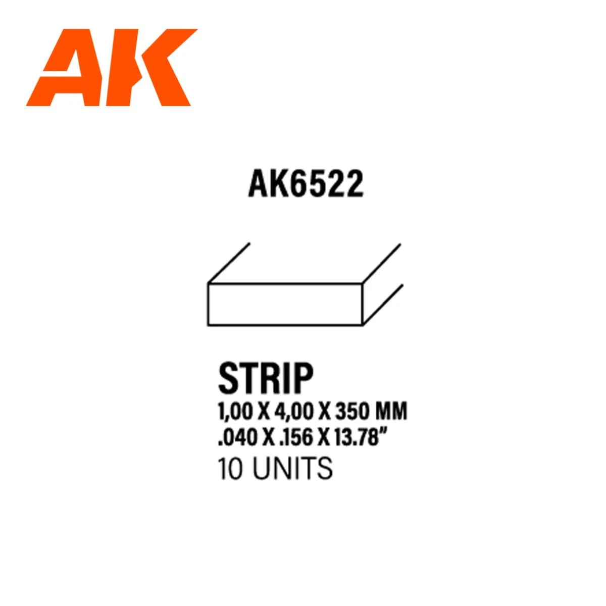 AK Interactive - Strips 1.00 X 4.00 X 350mm - Styrene Strip (AK6522) - Image 3
