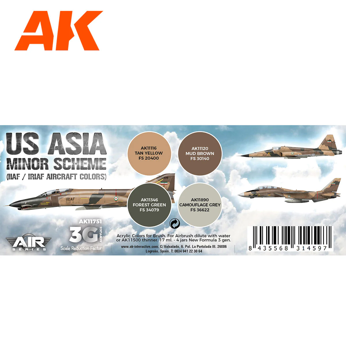 AK Interactive - US Asia Minor Scheme (IIAF/IRIAF Aircraft) Set (AK11751) - Image 2