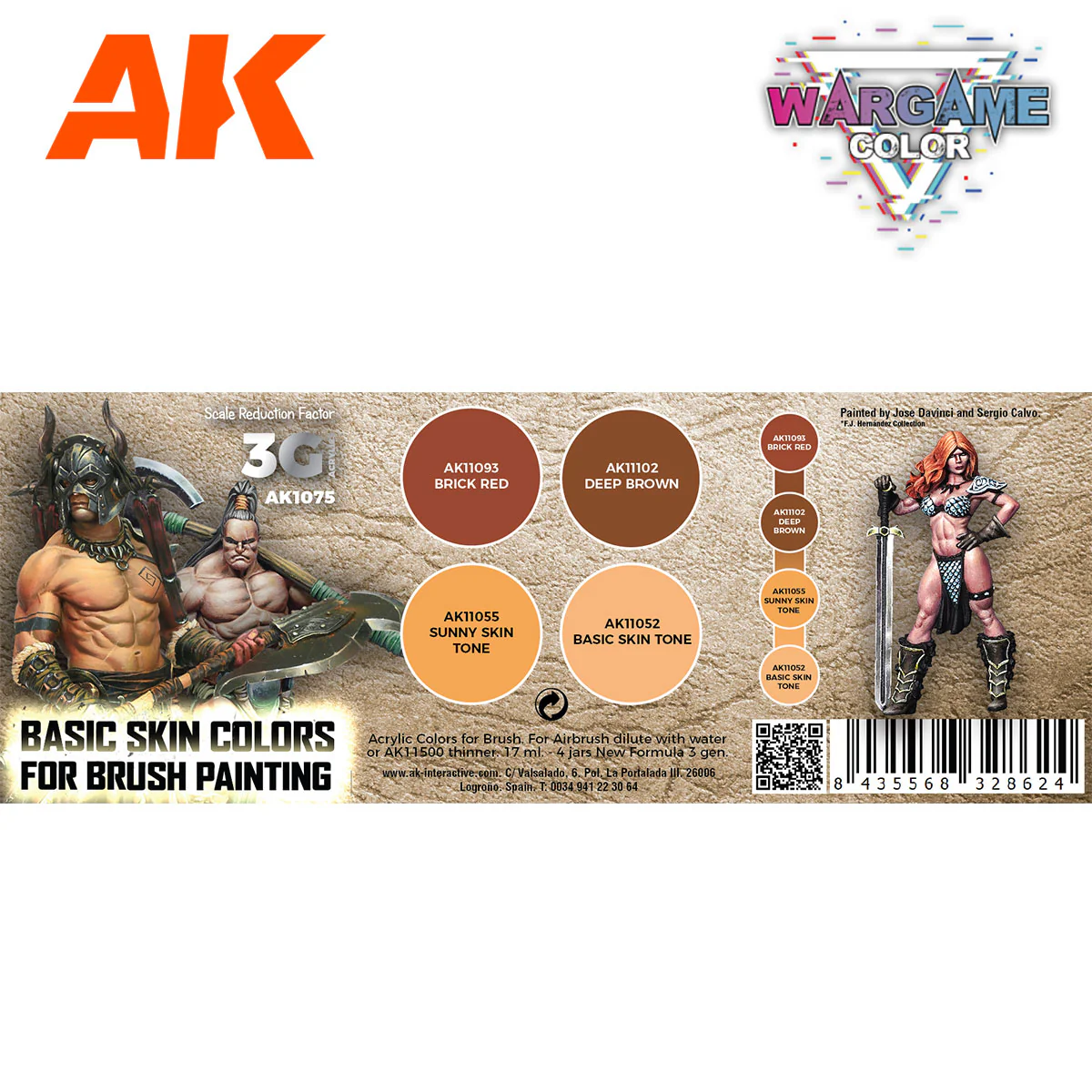 AK Interactive Wargame Color Set: Basic Skin Colors (AK1075) - Image 2