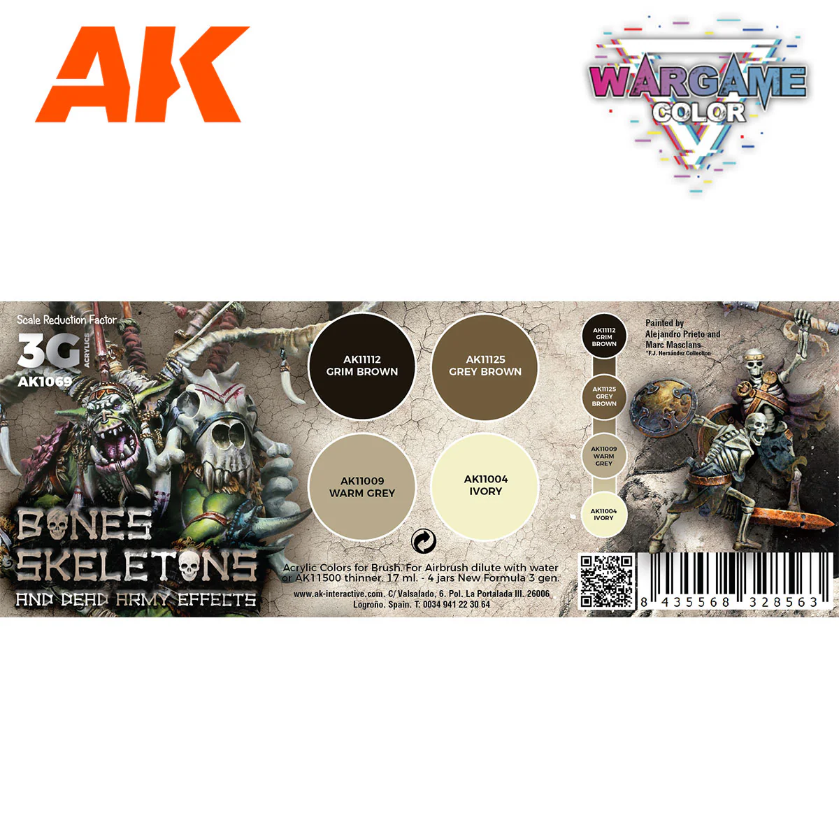 AK Interactive Wargame Color Set: Bones and Skeletons (AK1069) - Image 2