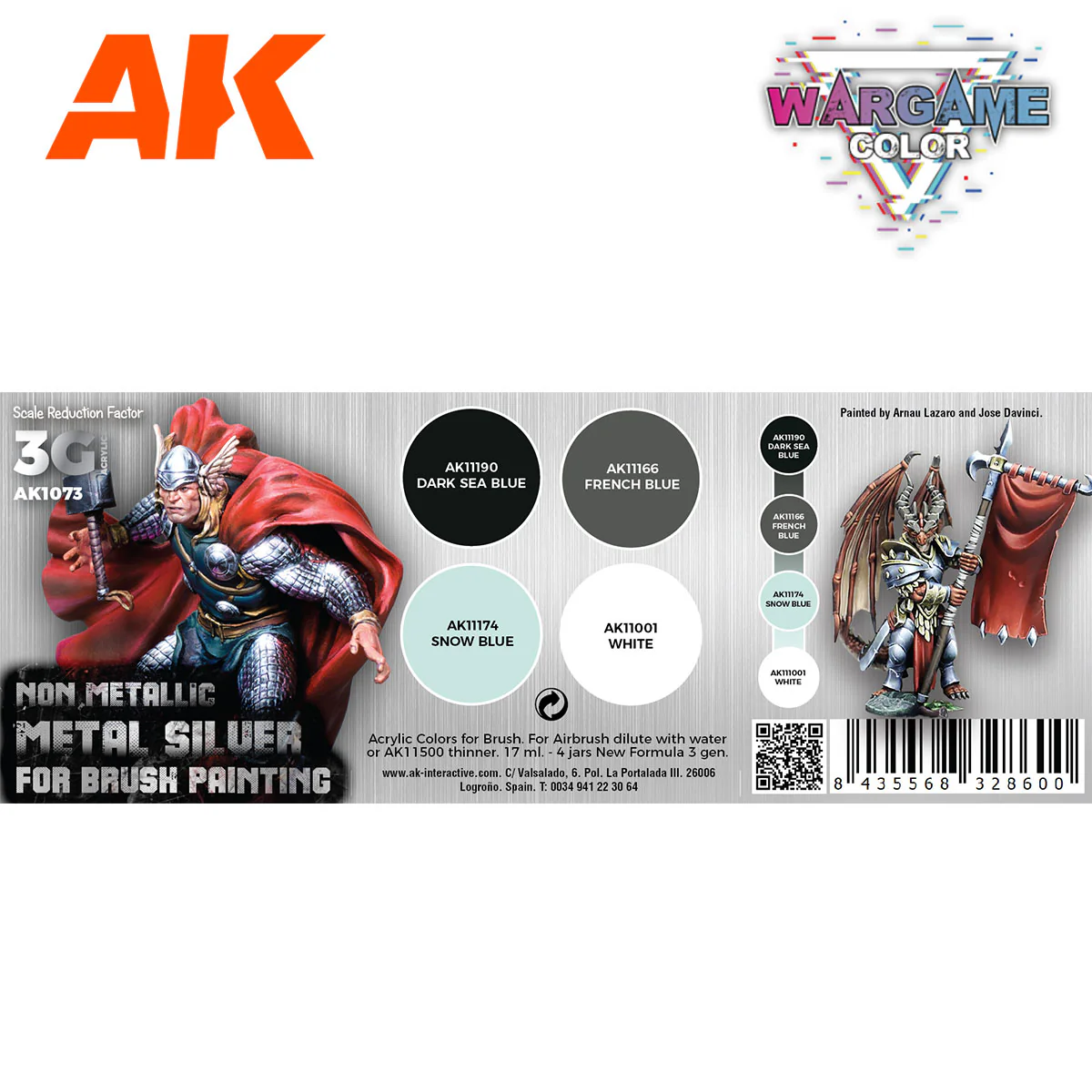 AK Interactive Wargame Color Set: Non-Metallic Metal Silver (AK1073) - Image 2