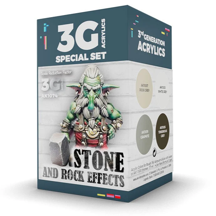 AK Interactive Wargame Color Set: Stone and Rock Effects (AK1074)