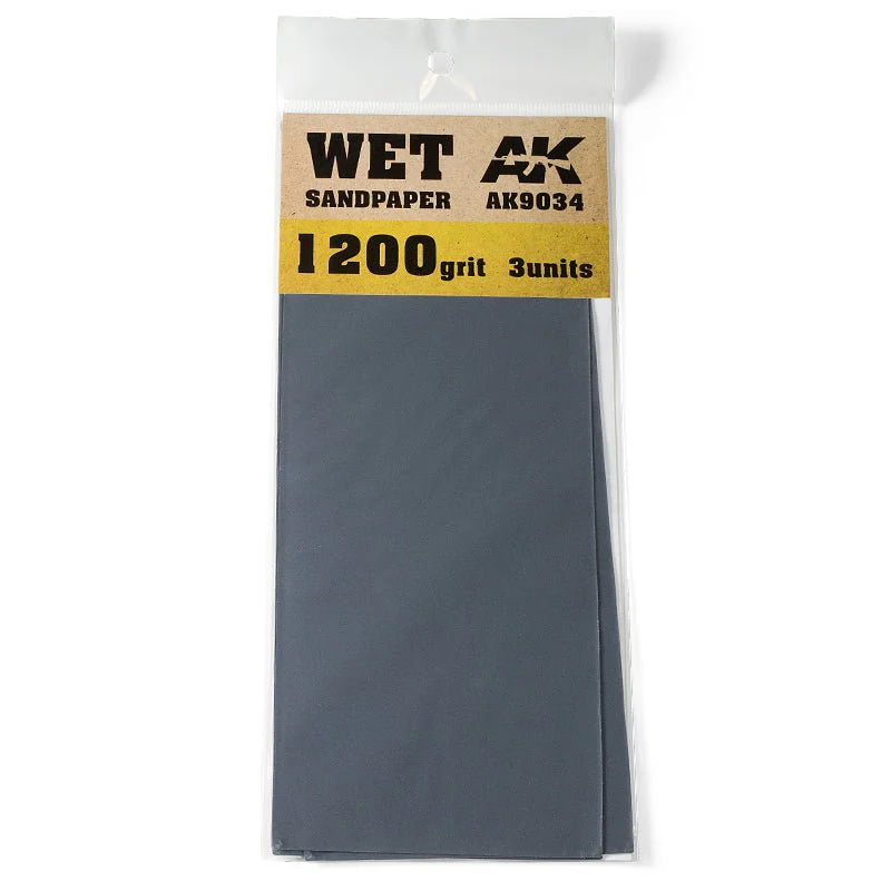 AK Interactive - Wet Sandpaper 1200 Grit (Pack of 3) (AK9034)