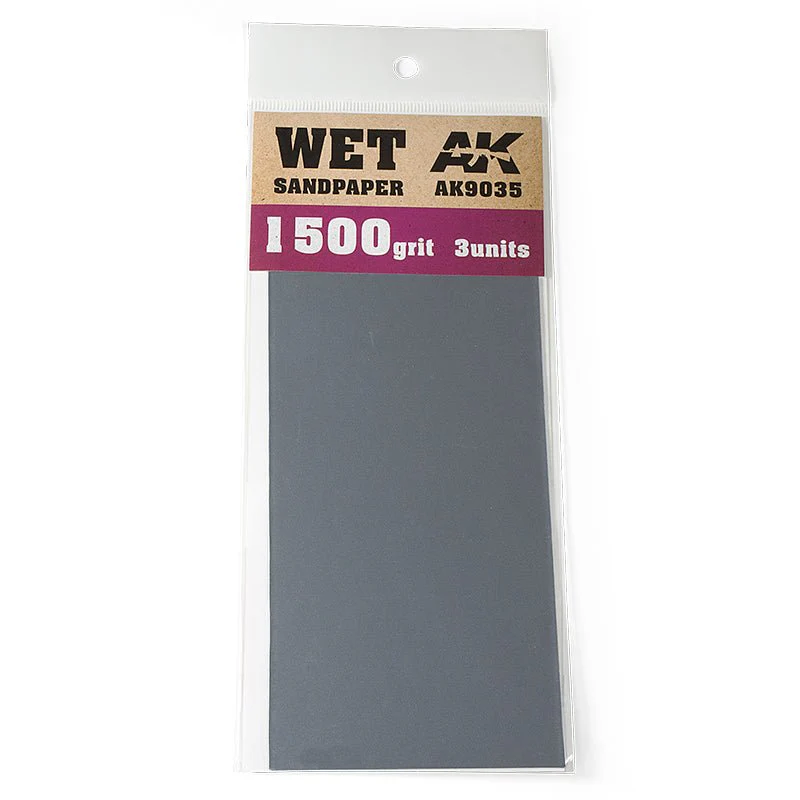 AK Interactive - Wet Sandpaper 1500 Grit (Pack of 3) (AK9035)