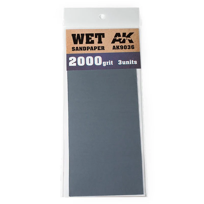 AK Interactive - Wet Sandpaper 2000 Grit (Pack of 3) (AK9036)