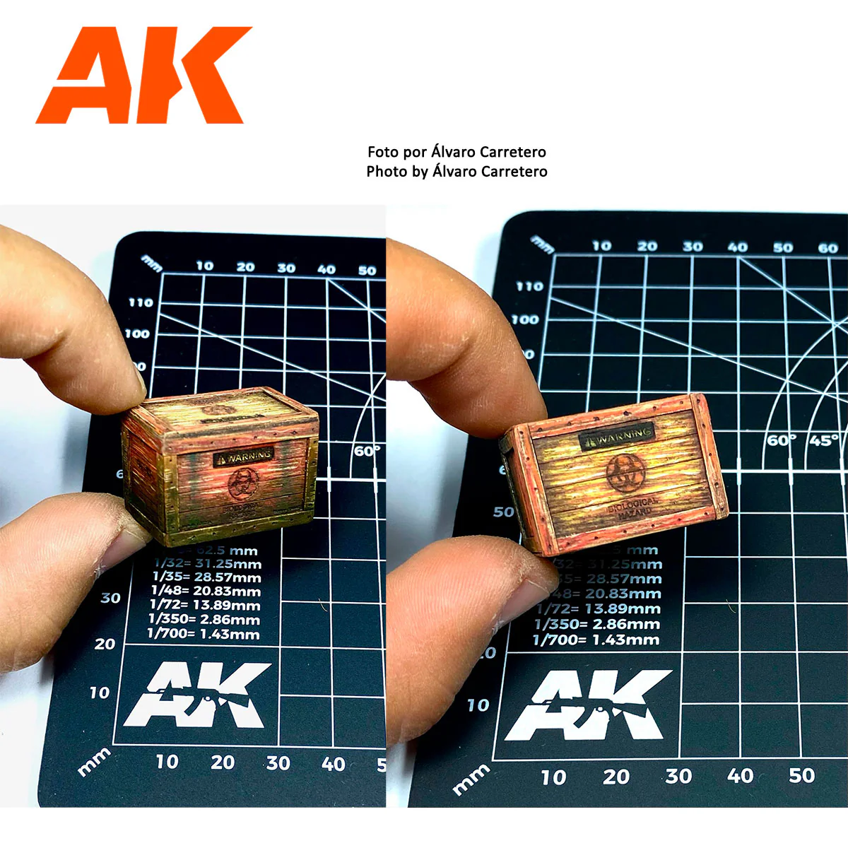 AK Interactive Wooden Box 004 Biohazard 1:35 Scale (3 Units) (AK8230) - Image 2