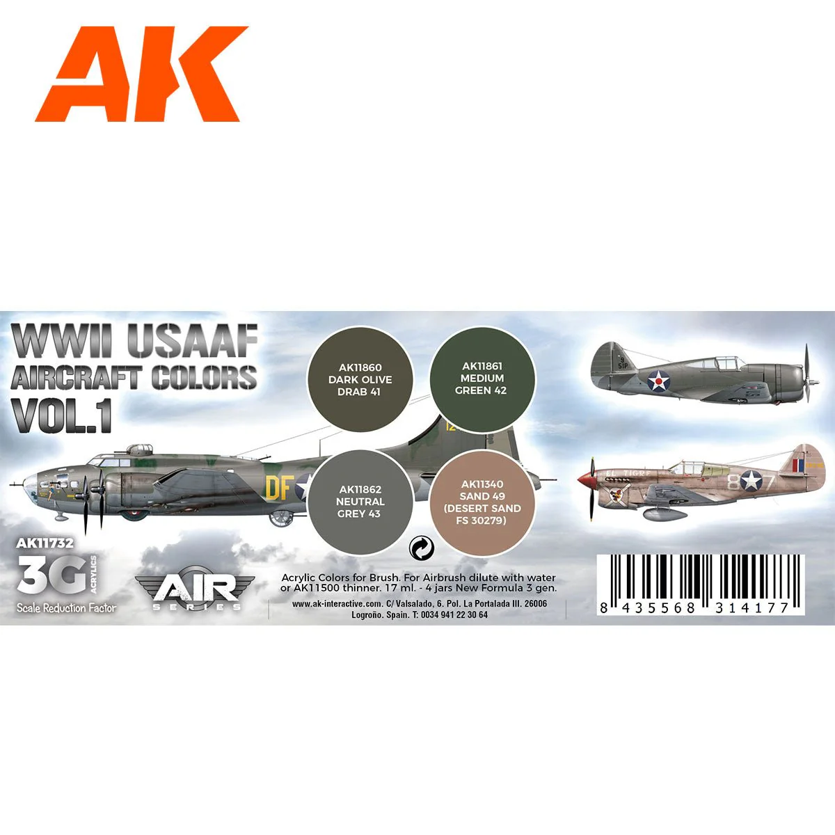 AK Interactive - WWII USAAF Aircraft Colors Vol.1 Set 3G (AK11732) - Image 2