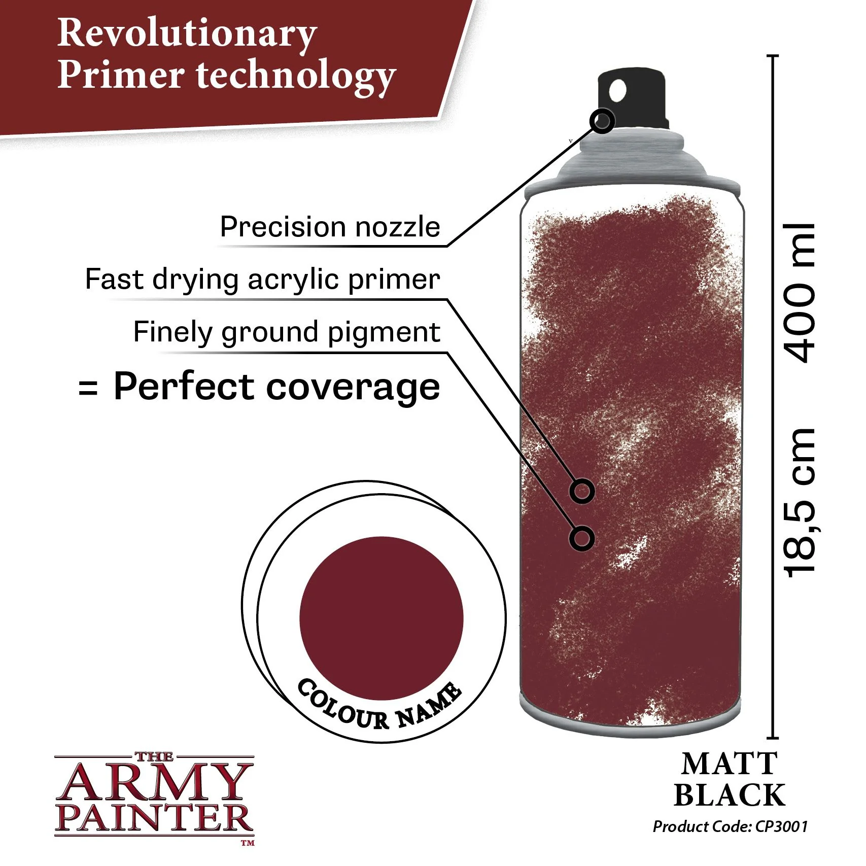 Army Painter Base Primer - Matt Black (400ml) - Image 3