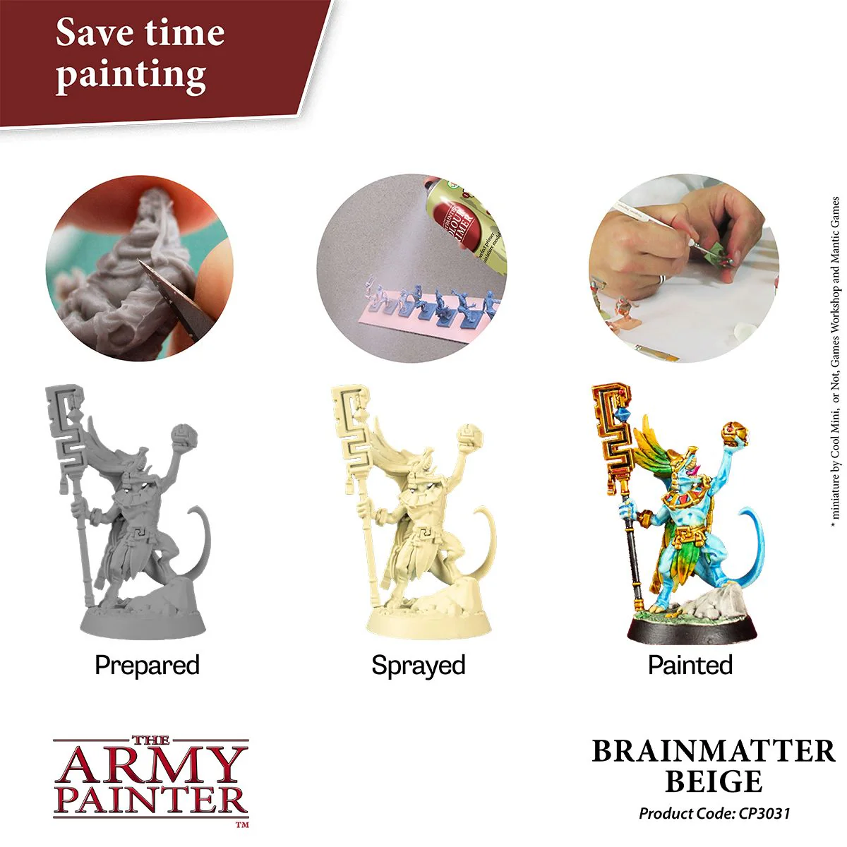 Army Painter Colour Primer - Brainmatter Beige (400ml) - Image 2