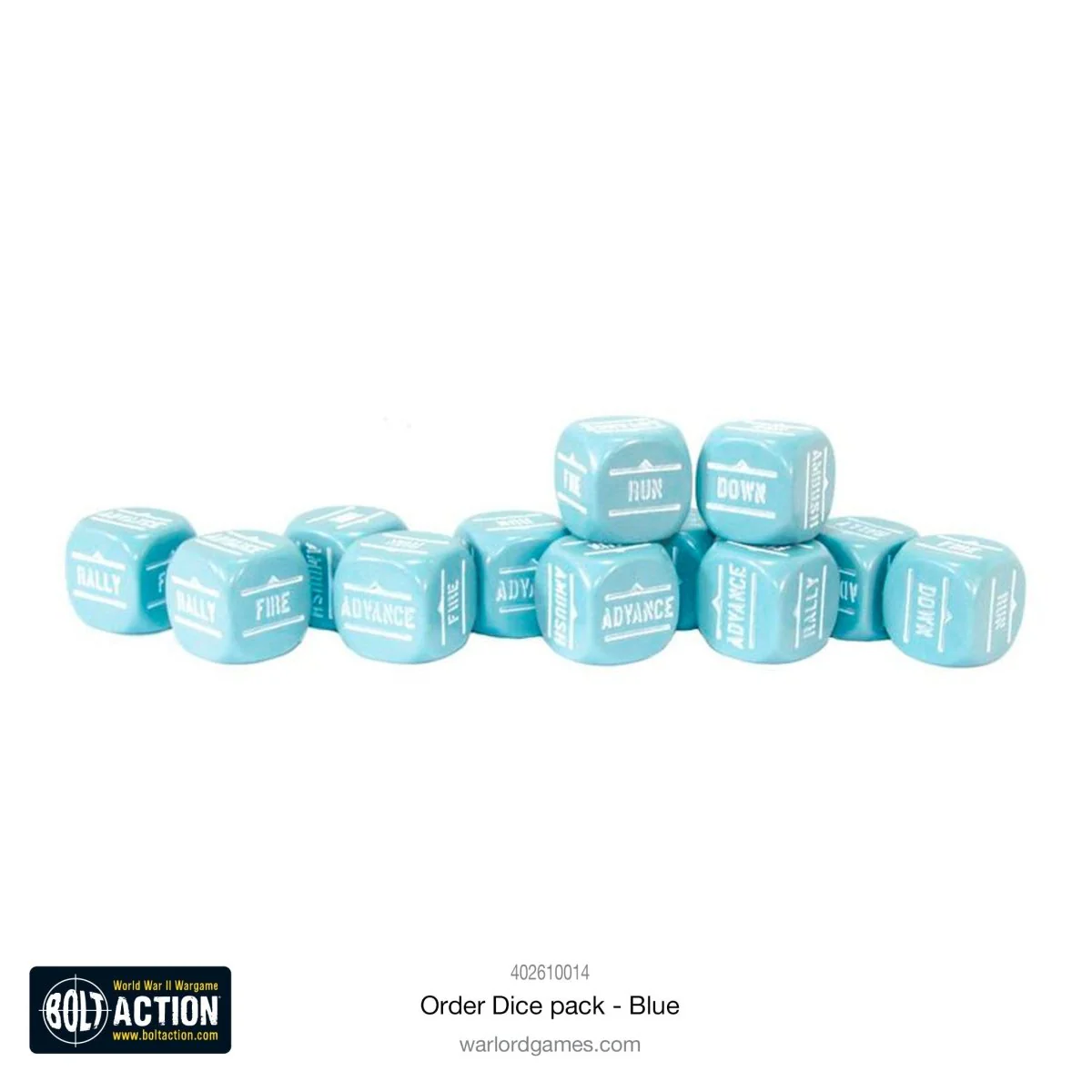 Bolt Action Orders Dice - Blue - Image 2